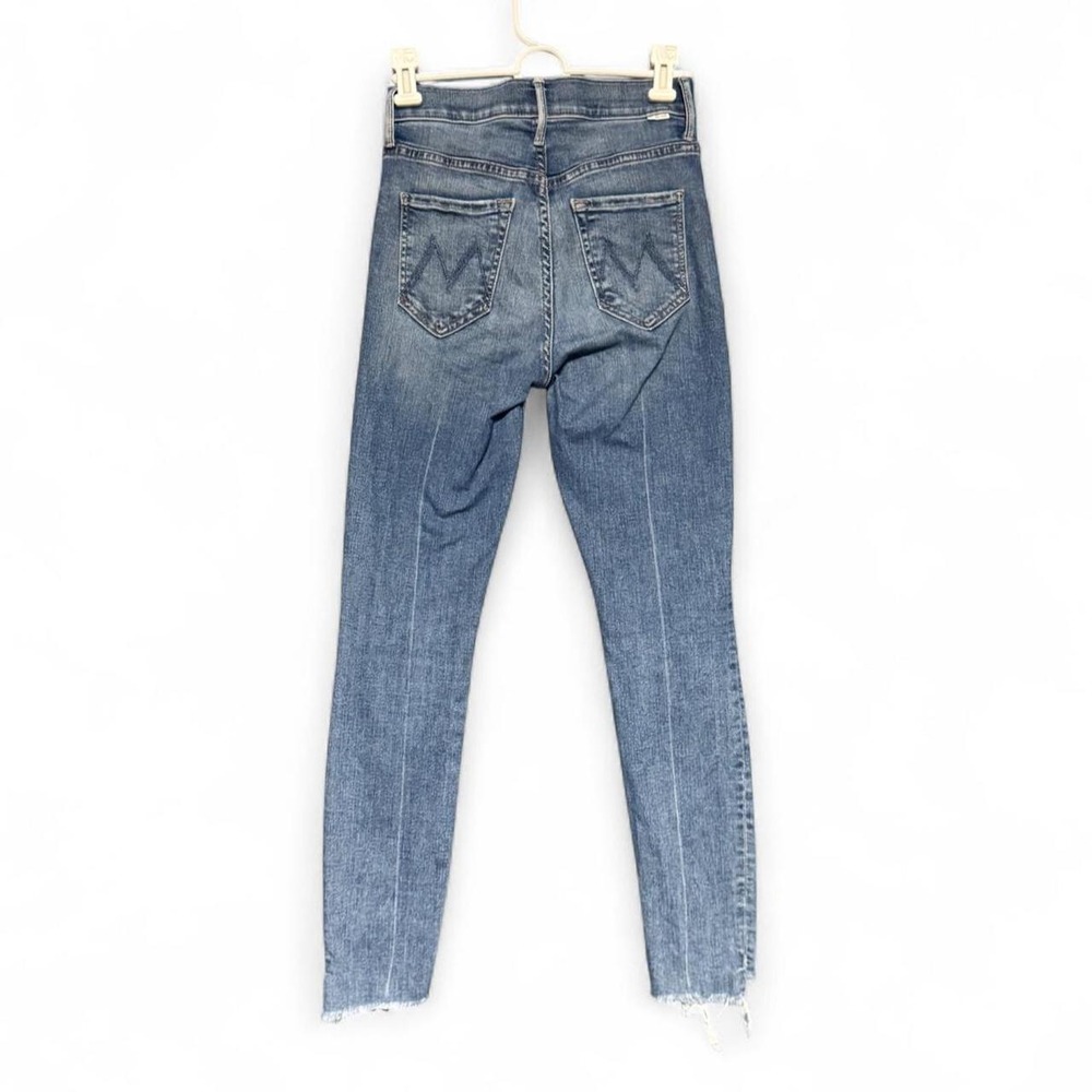 Mother The Stunner Zip Ankle Step Fray Jeans Women's Size 25 Light Wash Skinny - Picture 3 of 8